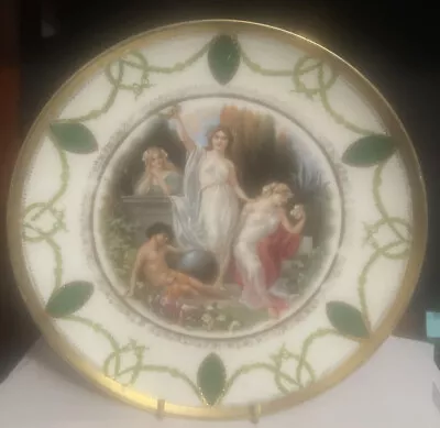 Hutschenreuther M&Z Austria Plate 9 3/4” Plate Depicting Nymphs With Gold Trim • $18.89