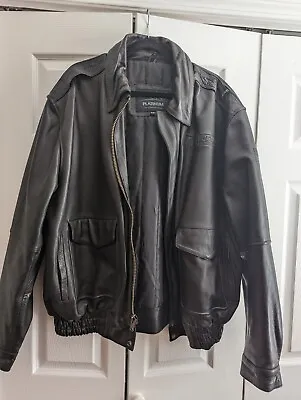 Leather Bomber Black Motorcycle Jacket Ultra One Platinum TA Petro  Men's X XL  • $89