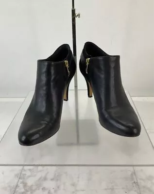 Vince Camuto Velino Black Leather/Suede Buckle Accent Side Zip Booties Size 9 • $20