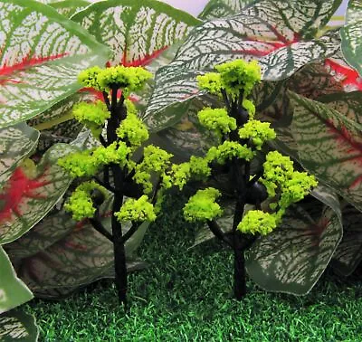 Miniature Fairy Garden Model Set Of 2 Lime Green Trees/Shrubs - Buy 3 Save $5 • $3.47