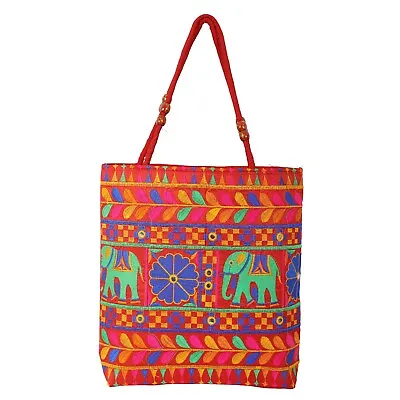Embroidered Indian Elephant Vintage Tribal Hippie Banjara Bohemian Shoulder Bag • $44.35