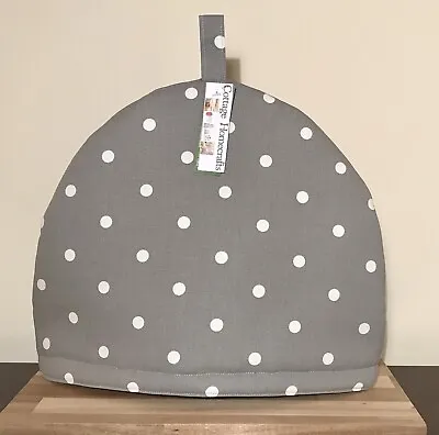 Handmade Tea Cosy / Teapot Cover And Matching Cafetiere Cover - Dotty ~ Grey. • £29