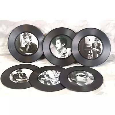 Bob Dylan Vinyl 6 Pc Drink Coasters Vinyl Record Replica Set 4in • $16