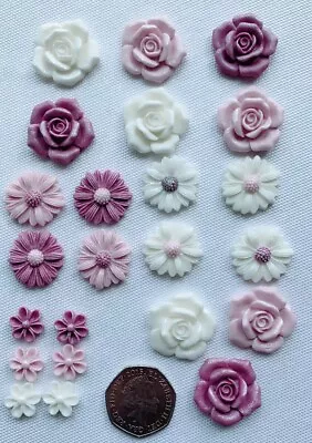 23 Flower Rose Bouquet Edible Wedding Christening Cupcake Topper Cake Decoration • £4.99
