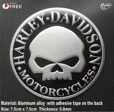 Harley Davidson Skull Badge Motor Sticker Metal Emblem Logo 7.5cm Best Gifts= • $14.50