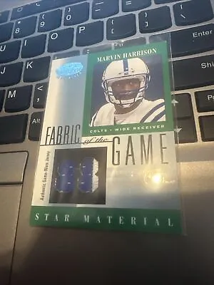 2001 Leaf Certified Marvin Harrison Fabric Of The Game 2 Color Patch /88 Jersey  • $44.99