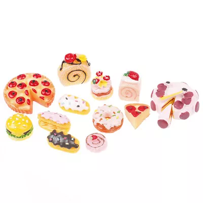 10pcs Dollhouse Miniature Dessert Food Strawberry Bread Birthday Cake Play F_-_ • $8.16