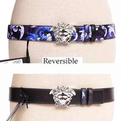 95 US 38 NEW $525 VERSACE Men BAROCCOFLAGE Reversible MEDUSA LOGO Baroque BELT • $295