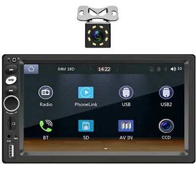 2 DIN Touch Screen Car Stereo 8LED Rearview Camera AUX Android Multimedia Player • $73.70