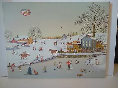 VINTAGE C. Carson Signed Canvas Print Painting Art -12 X 16 NO Frame Winter • $39.99