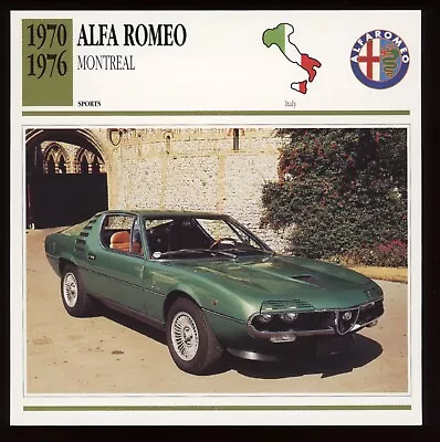 1970 - 1976  Alfa Romeo Montreal  Classic Cars Card • $4.95