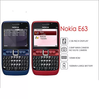$30 • Buy Original Unlocked Nokia E63 3G Wifi Bluetooth 2MP QWERTY Keyboard Cellphone 