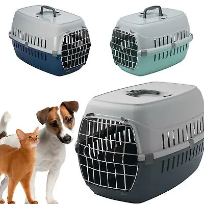 View Details Pet Transporter Travel Carrier Box Cat Dog Puppy Animal Plastic Transport Cage • 22.31£