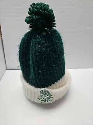 Vintage Knit Beanie Michigan State University MSU Spartans Winter Hat W/Patch • $3.99