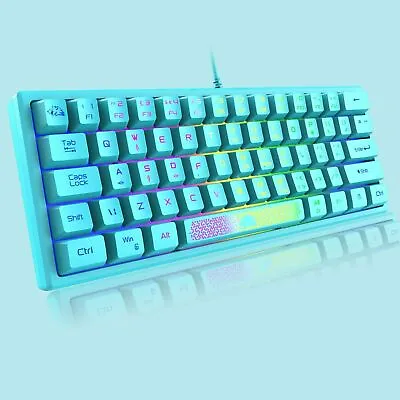 $32.89 • Buy 60% Wired Keyboard 62 Keys Mini Gaming 7 Chroma RGB Backlit Lightweight Keypad