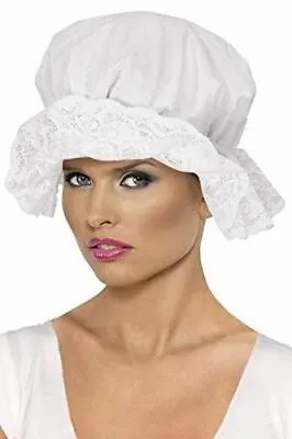 White Mop Cap Victorian Edwardian Maid Fancy Dress Party Accessory • £2.89