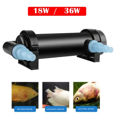 18/36W 220-240V Aquarium Fish Pond Tank UV Sterilizer Filter ClarifierLamp Light • £45.59