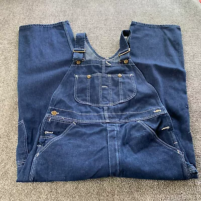 Vintage Sears Roebuck Bib Overalls Blue Denim Carpenter USA Mens 36x30 (35x28.5) • $29.99