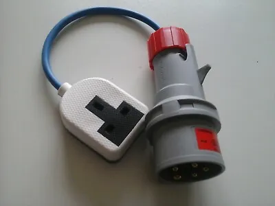 16amp 3-phase (5-pin) Plug To 13amp 240v Socket..mains Converter.. • £19.95
