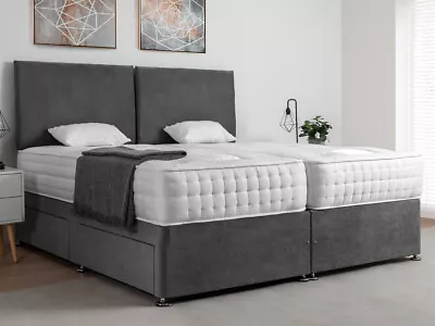 POCKET Zip + Link Divan Bed CONISTON FABRIC HotelsLandlordsServiced Apartments • £479.99