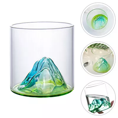 250ml Mountain Whiskey Glass Colored Drinking Wine Cocktail Tumbler For Bar • £9.59