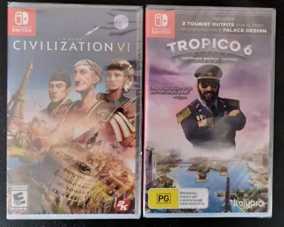 New Civilization VI & Tropico 6 Nintendo Switch Games • $180