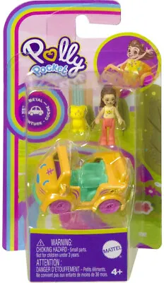 Polly Pocket Micro Doll With Tiger Die-cast Car And Mini Pet Travel Toys • $5.40