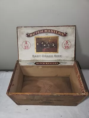 Vintage Antique Dutch Masters Baby Grand Wooden Cigar Box • $15