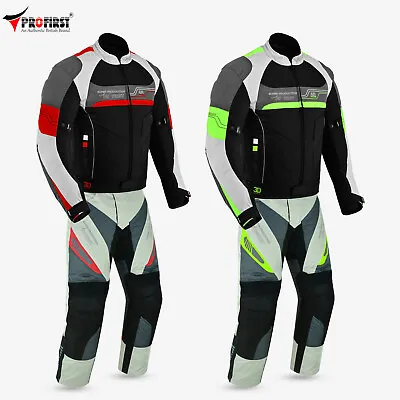 Motorcycle Men Racing Armoured Waterproof Textile Trousers Jacket Motorbike Suit • $123.76