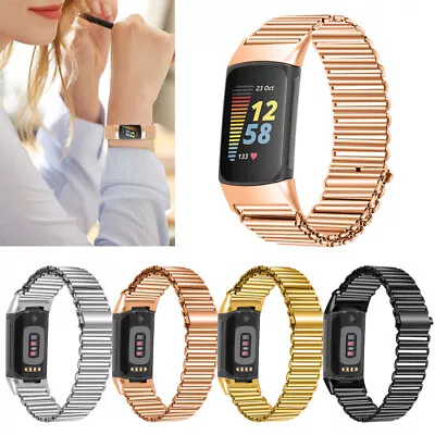 Adjustable Stainless Steel Band Metal Strap For Fitbit Charge 2 3 4 5 6 • $18.78