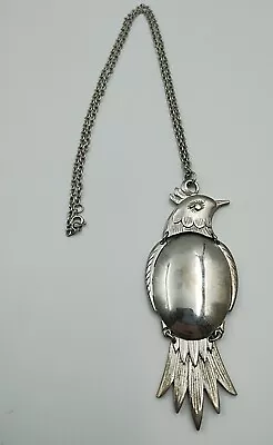 Vintage Silver Toned Bird Pendant Necklace Jewelry • $19.97