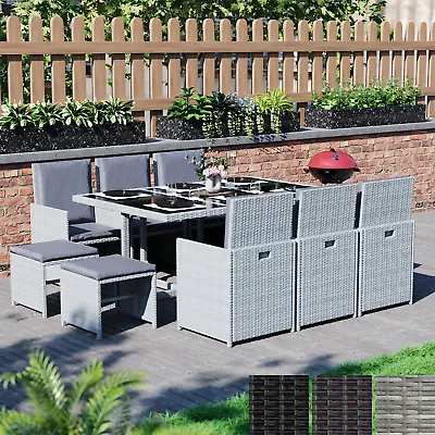 £429.99 • Buy Cube Rattan Garden Furniture Set Chairs Sofa Table Stool Outdoor Patio 8 10 Seat