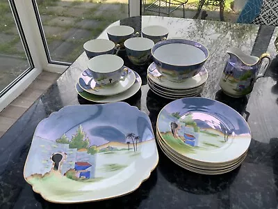 £150 • Buy Lusterware 1920s Noritake Tea Set, Desert Scene, 21 Pieces, Serves 6, Never Used