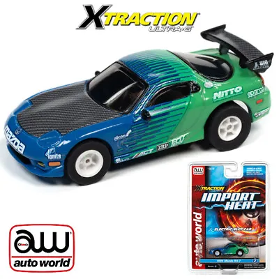 Auto World Xtraction Import Heat 1995 Mazda RX-7 Blue/Green HO Slot Car • $33.99