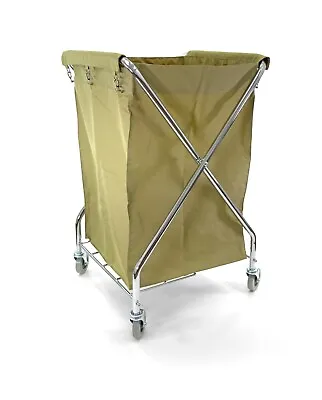 Commercial Laundry Cart | 10 Bushel Folding Metal Frame | Canvas Bag | 400 LBS L • $120