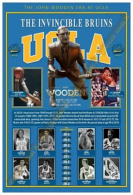 THE INVINCIBLE BRUINS: UCLA IN THE JOHN WOODEN ERA 13”x19” COMMEMORATIVE POSTER • $16.95