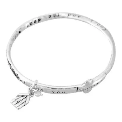 NWT InspRing Mobius Bracelet Silver Plated House Charm Ask Seek Knock Matt. 7:7 • $22.99