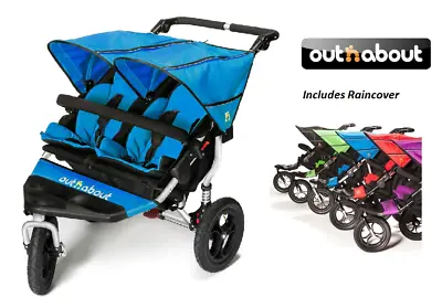 £539 • Buy Out N About Double Nipper 360 V4 Stroller - Lagoon Blue Includes Raincover