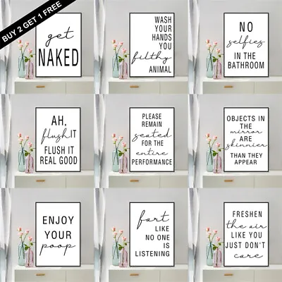 Bathroom Prints Minimalist Wall Funny Art Poster Toilet Home Art Decor A3 A4 A5 • £4.88