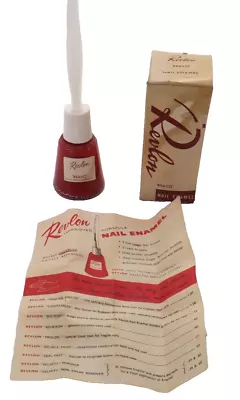 Vtg 1950s Revlon Nail Enamel Bravo Polish In Original Box 1/2 Oz Bottle WLeaflet • $69.95