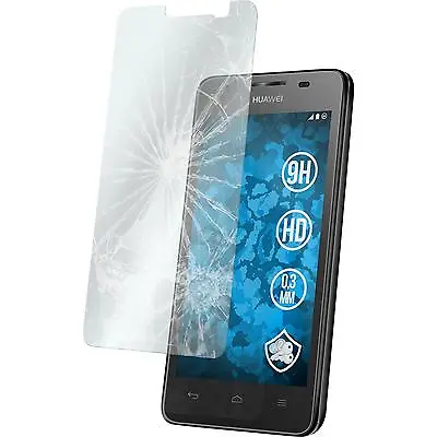 2 X Huawei Ascend G510 Protection Film Tempered Glass Clear • $24.59