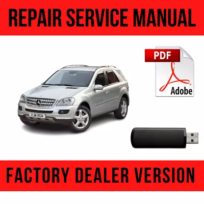 Mercedes M-Class ML320 ML350 ML500 2006-2011 Factory Repair Manual + Wiring USB • $16.49