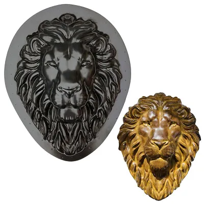 AUTUMN Lion's Head Garden Decor Mold Concrete Cement Lion's Face Plaque Mold • $24.99