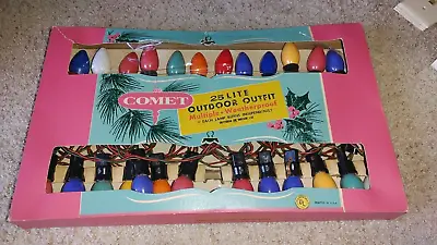 Vintage Mid Century COMET Christmas Outdoor Indoor Lights With Original Box • $29.74