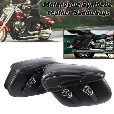 Motorcycle Black Side Saddle Bags For Kawasaki Vulcan 750 800 900 1500 1600 2000 • $121.97