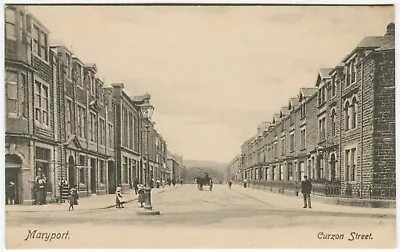 CURZON STREET MARYPORT - Cumberland Postcard • £6