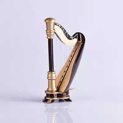 Miniature Instrument Acoustic Harp Folk Music Instrument Miniature Replica 4  • $25.99
