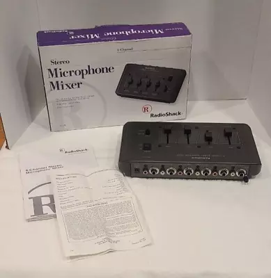 Vintage Radio Shack 4-Channel Stereo Microphone Aux Mixer 32-1106  NEW OLD STOCK • $34.11