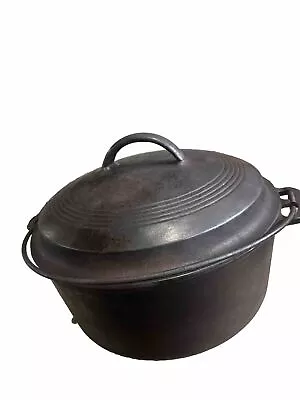 Heavy Vintage Wagner Ware Sidney Cast Iron Dutch Oven With Ring Top Lid 1268 • $69.99