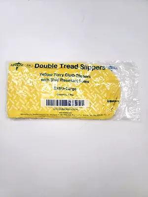 Medline Yellow Terry Cloth Slippers Double Tread Size XL - 6 Pairs • $9.99